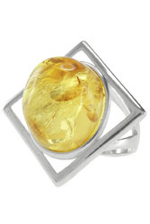 Перстень зі срібла і бурштину «Дінара»