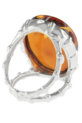 Срібний перстень з бурштином «Діана»