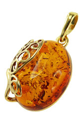 Кулон из камня янтаря в серебряной оправе «Бабочка»