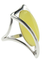 Срібний перстень з бурштином «Мія»