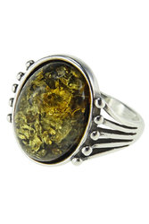 Серебряное кольцо с янтарем «Софи»