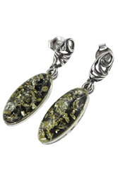 Серебряные серьги с янтарем «Эмма» 