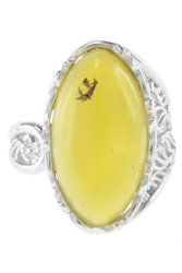 Кольцо из серебра с янтарем «Тара»