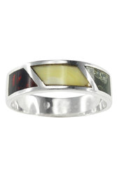 Срібний перстень з бурштином «Стиль»