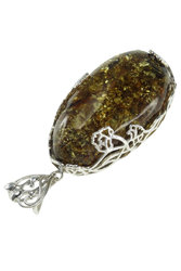 Amber pendant in silver frame “Alicia”
