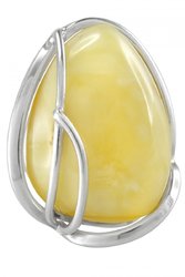Перстень з бурштином в сріблі «Джейн»