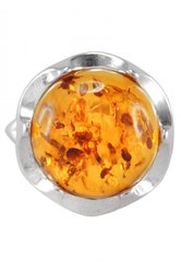 Кольцо с янтарем в серебре «Валери»