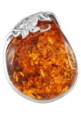 Кольцо с янтарем в серебряной оправе «Емира»