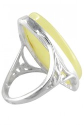 Срібний перстень зі світлим бурштином «Ніколь»