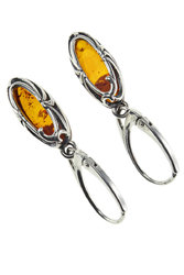 Silver earrings with amber “Emma”