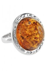 Кольцо с камнем янтаря «Амилия»