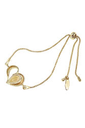 Серебряный браслет с янтарем в позолоте «Символ любви»