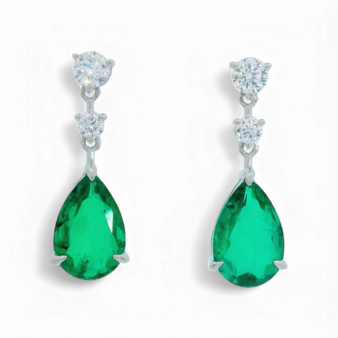 Artificial Emerald Drop Earrings