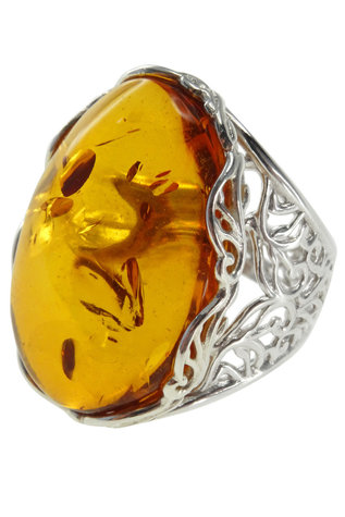 Кольцо из серебра и янтаря «Юнона»