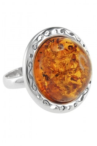 Перстень з каменем бурштину «Амілія»