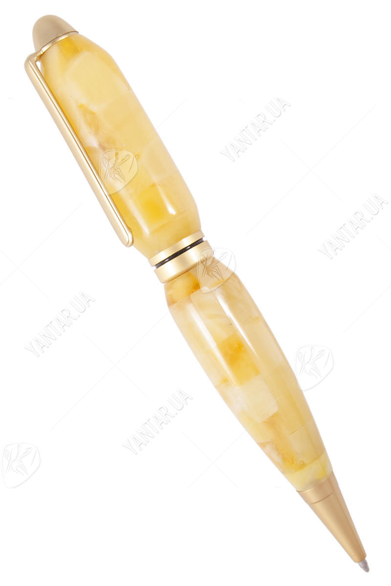 Янтарная шариковая ручка с матовой фурнитурой «Анар»