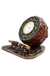Часы и ручка из янтарной мозаики