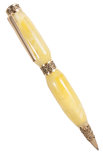 Кулькова ручка з бурштином «Візерунок»