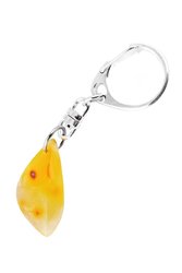 Keychain with amber stone
