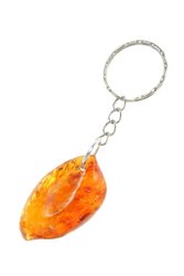 Keychain with cognac-colored amber