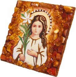 Souvenir magnet-amulet with the image of the Mother of God “Three years in body and perennial in spirit”