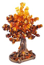 Декоративное дерево-бонсай с янтарем