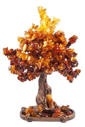 Декоративное дерево-бонсай с янтарем