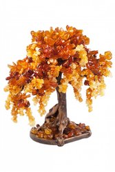 Декоративное янтарное дерево-бонсай