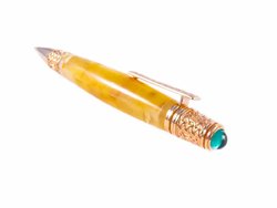 Кулькова ручка з бурштинових пластин