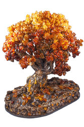 Дерево-бонсай из янтаря с декоративной подставкой