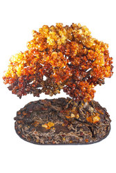 Дерево-бонсай из янтаря с декоративной подставкой