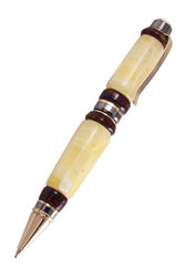 Бурштинова кулькова ручка з фурнітурою «Елегія»