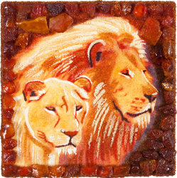 Сувенирный магнит «Лев и львица»