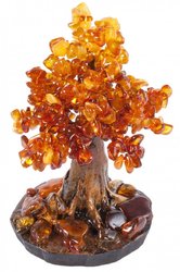 Дерево-бонсай с камнями янтаря