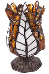Candlestick with amber and stained glass “Bud”