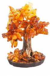 Сувенирное дерево декорированное янтарем