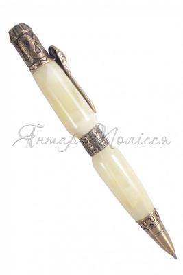 Кулькова ручка зі світлим бурштином «Амулет»