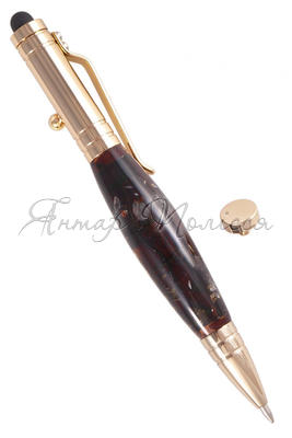 Шариковая ручка из янтаря с насадкой-стилусом «Омега»