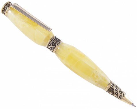 Кулькова ручка з пластин бурштину