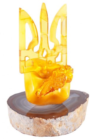 Сувенір «Тризуб із бурштину»