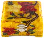 Шкатулка для украшений из янтарных пластин «Цветочные мотивы»